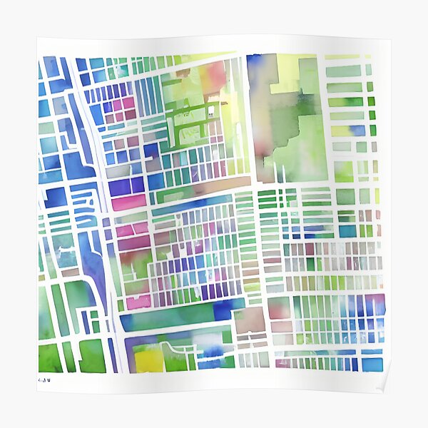 Colourful Map For A Fake City Poster For Sale By Skillunused Redbubble colourful-map-for-a-fake-city-poster-for-sale-by-skillunused-redbubble