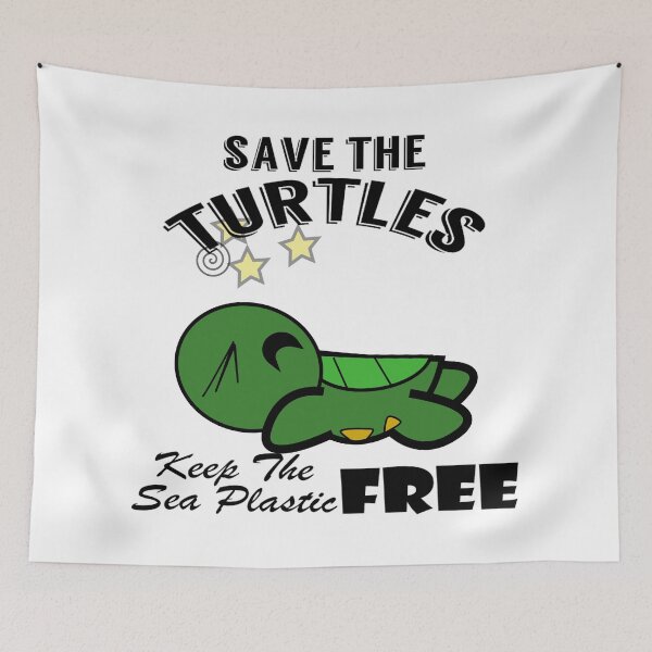Item preview, Save the turtles keep the sea plastic free shirts, Save the turtles keep the sea plastic free masks, Save the turtles keep the sea plastic free stickers  designed and sold by Poussyarts.