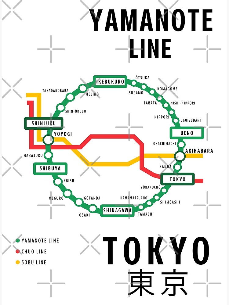 Tokyo Yamanote Line Metro Subway Map Art Print For Sale By