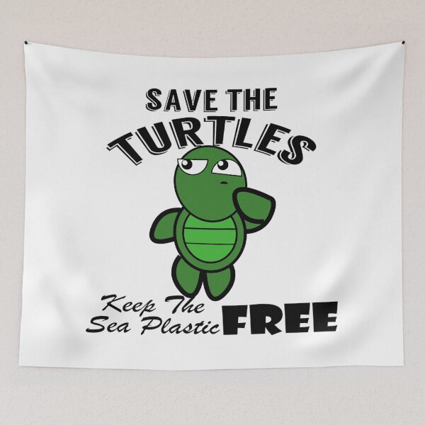 Item preview,  Save the turtles keep the sea plastic free shirts, Save the turtles keep the sea plastic free masks, Save the turtles keep the sea plastic free stickers  designed and sold by Poussyarts.