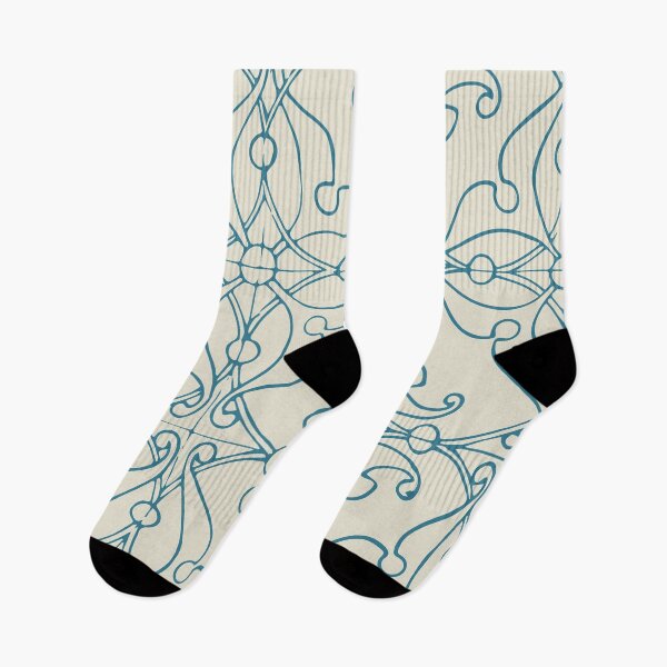 Item preview, Fleur Tile Design, Blue on Cream designed and sold by KShedenhelm.