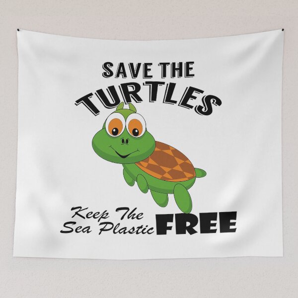 Item preview, Save the turtles keep the sea plastic free shirts, Save the turtles keep the sea plastic free masks, Save the turtles keep the sea plastic free stickers  designed and sold by Poussyarts.