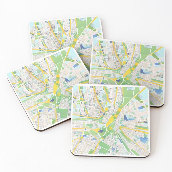 Item preview, Map of a fake city with yellow and green designed and sold by skillunused.