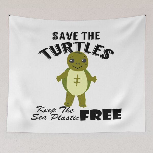 Item preview,  Save the turtles keep the sea plastic free shirts, Save the turtles keep the sea plastic free masks, Save the turtles keep the sea plastic free stickers  designed and sold by Poussyarts.