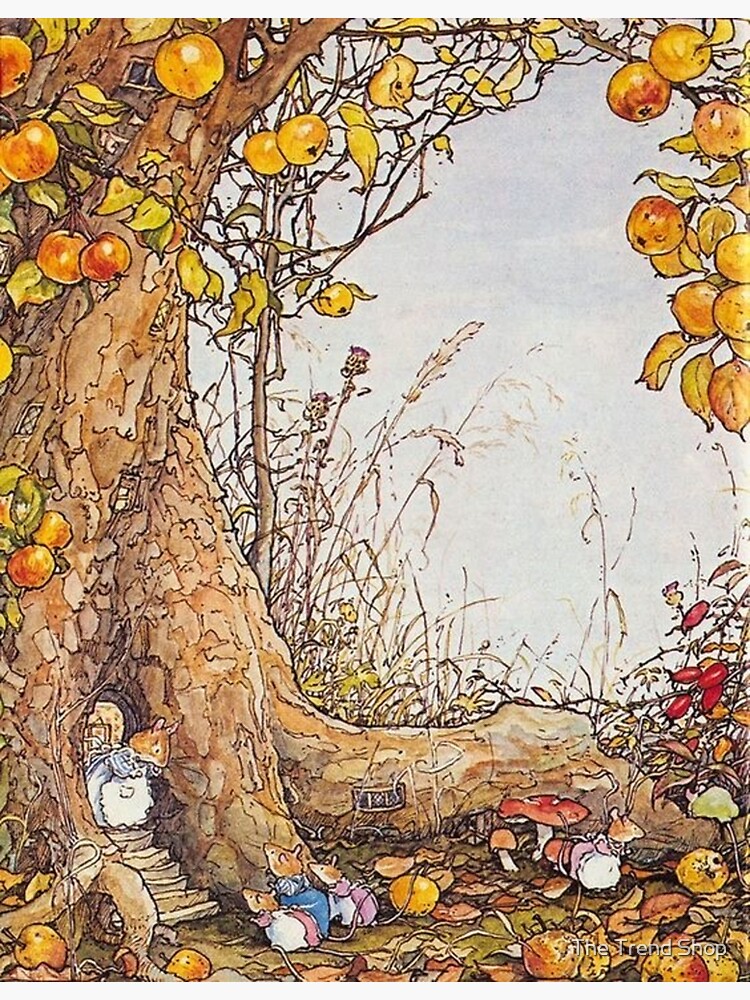 THE AUTUMN / FALL STORE ROOM - Brambly Hedge mounted print - 12 x 10 Soft  Wh