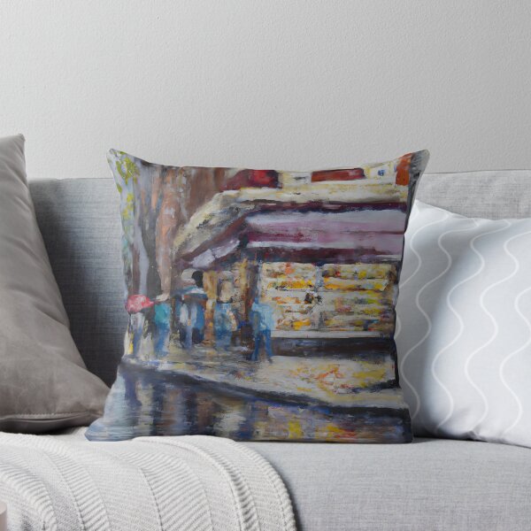 Artikelvorschau, Regnerischer Buchladen an der Ecke entworfen und verkauft von priddypaintings.
