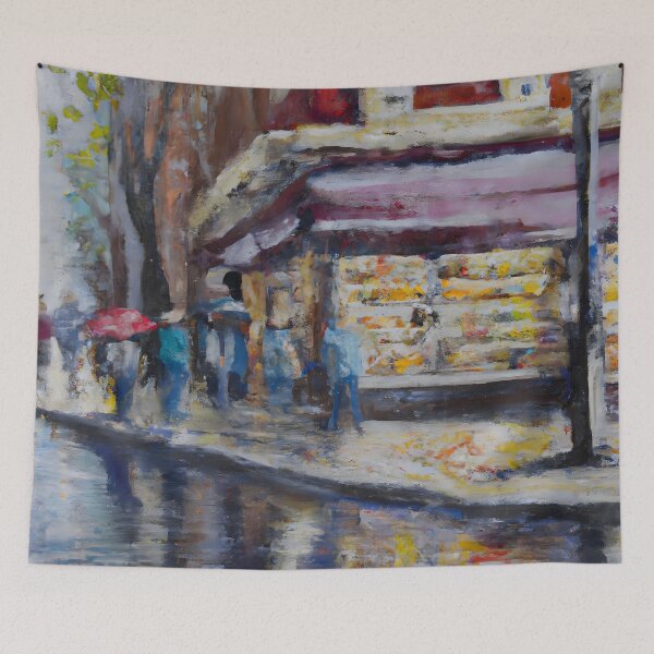 Item preview, Rainy Bookshop on the Corner designed and sold by priddypaintings.