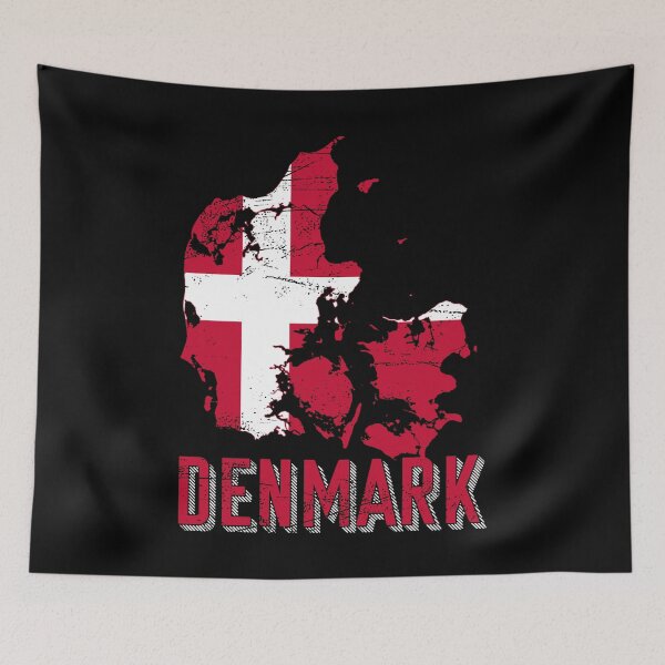 Item preview, Denmark flag map designed and sold by Mila1946.