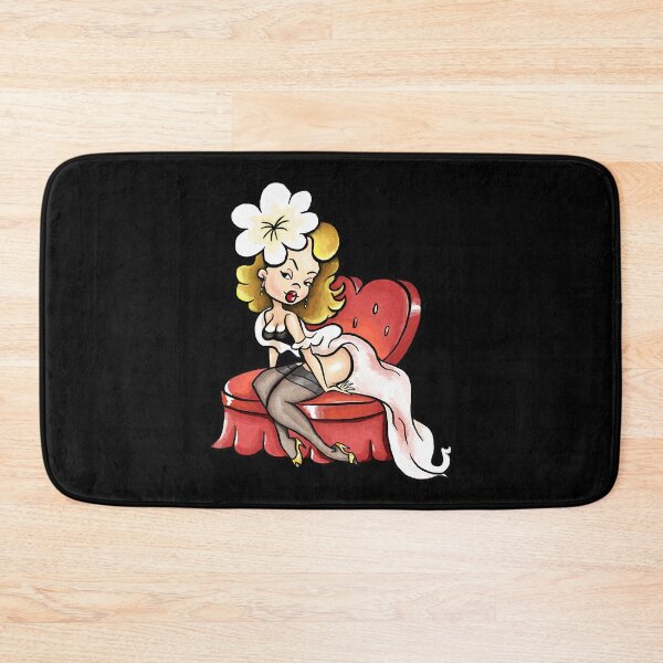 Item preview, Cute Cartoon Pinup Blonde on a Loveseat designed and sold by martinezArts.