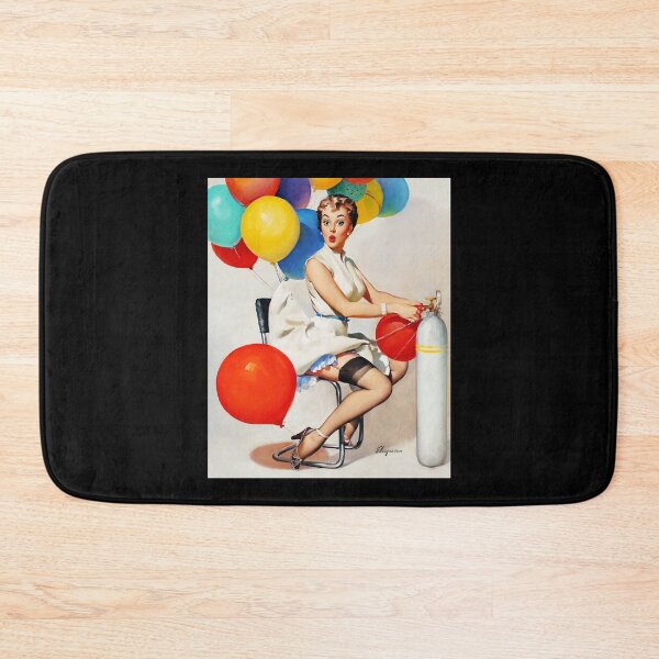 Item preview, 1950s Vintage Pin-up Girl Happy Birthday Celebration Rainbow Party Illustration Art Blonde Leggy Gar designed and sold by martinezArts.