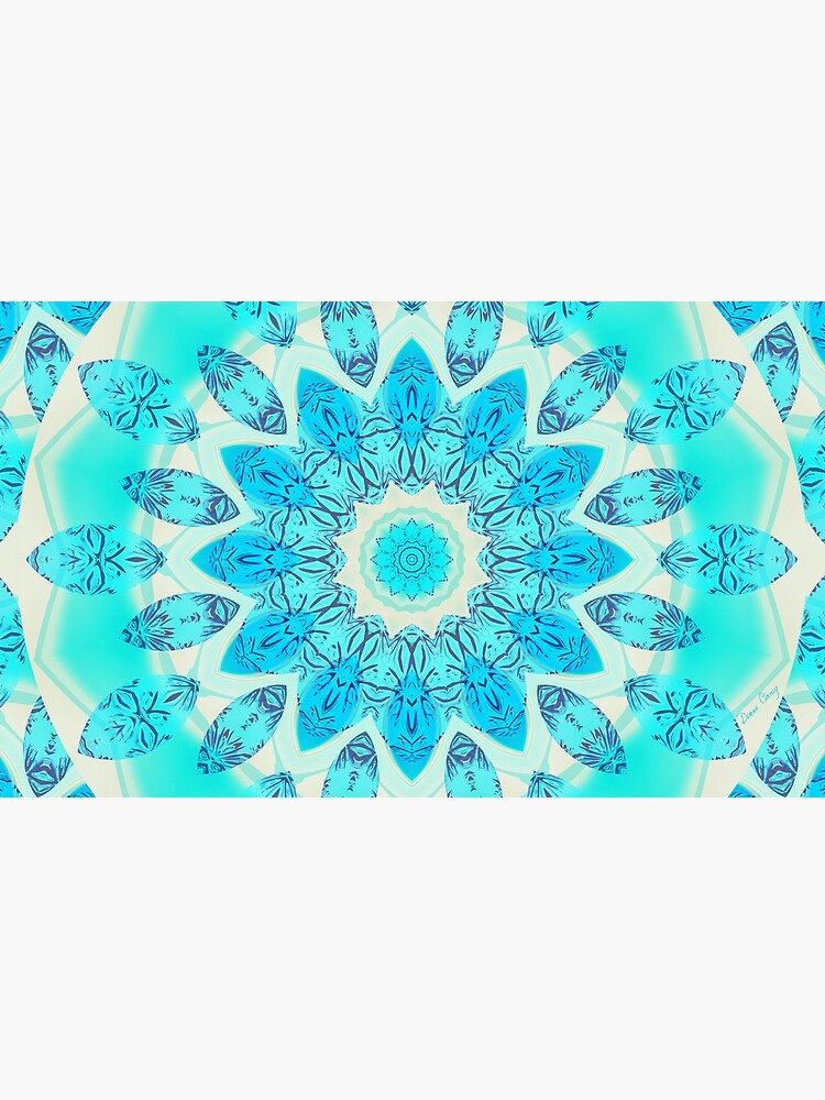 Blue Ice Goddess, Aqua Cyan Star Mandala by dianeclancy