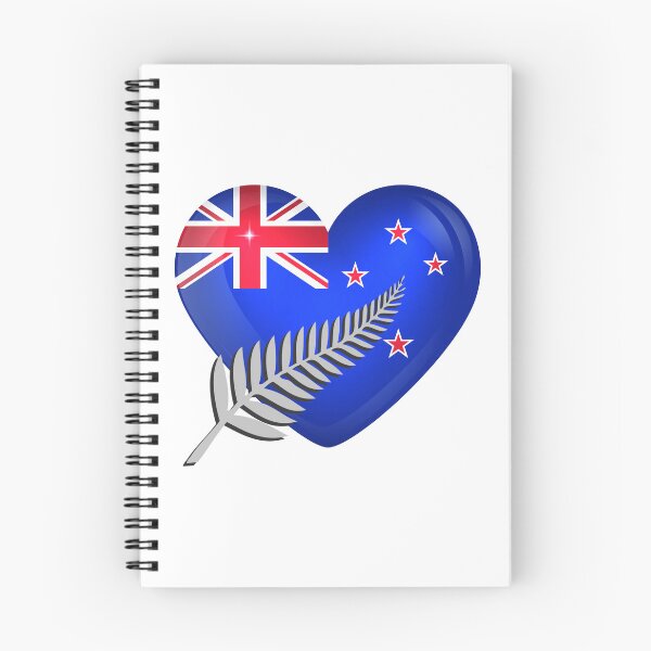 Item preview, New Zealand NZ Kiwi Heart Flag & Fern Emblem designed and sold by Down Downunder.