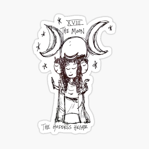 Hecate goddess tarot cards moon Halloween witch magic Lexicon Sticker
