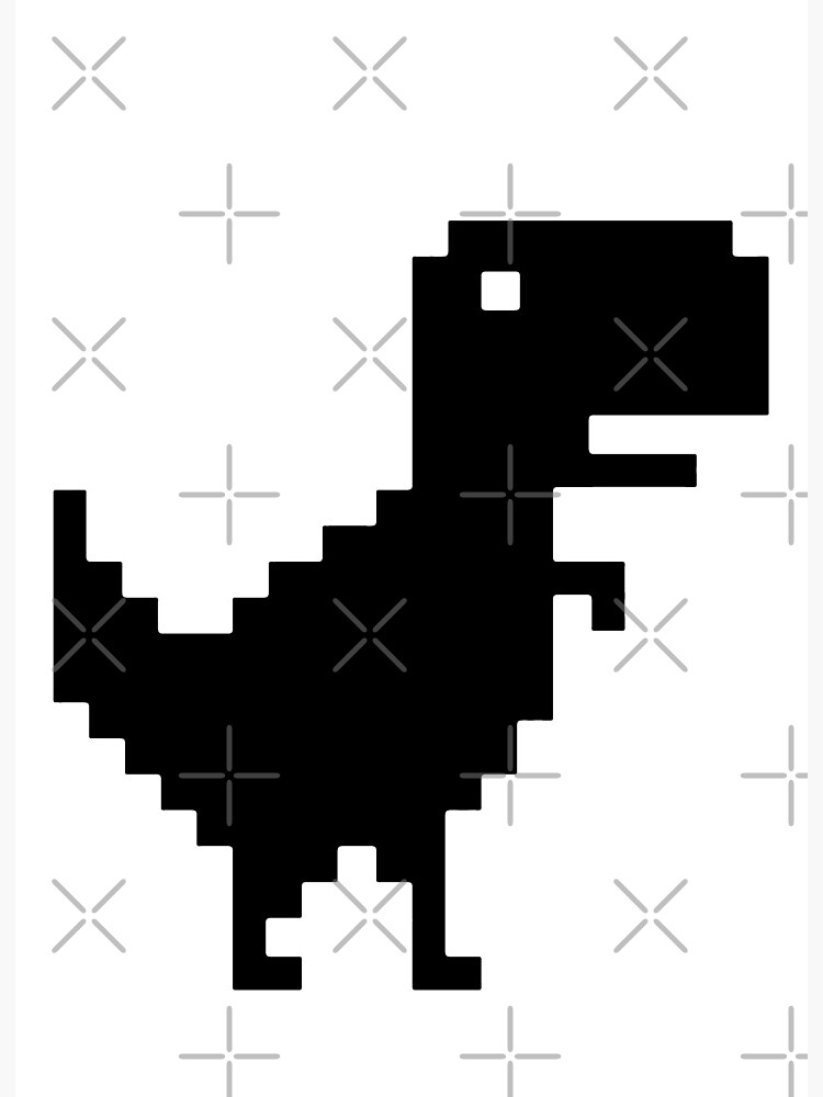 Google Offline Dinosaur Game Art Board Print for Sale by