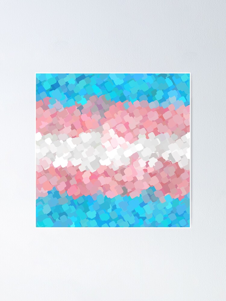 Trippy Geometric Abstract Transgender Pride Flag Poster For Sale By