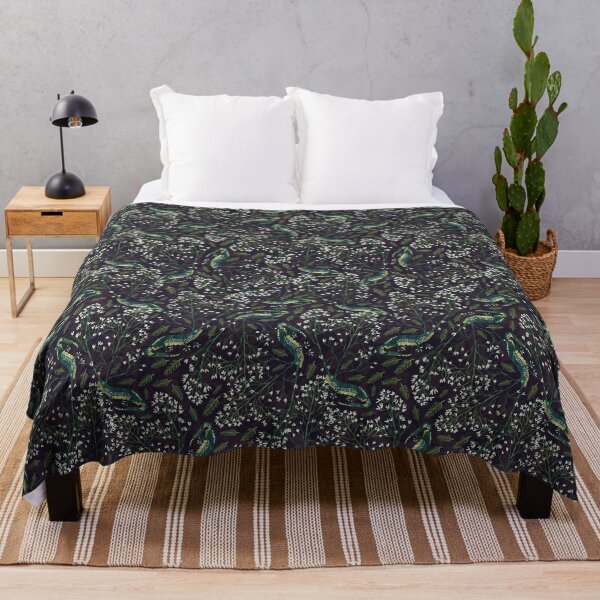 Flowery Salamanders Throw Blanket