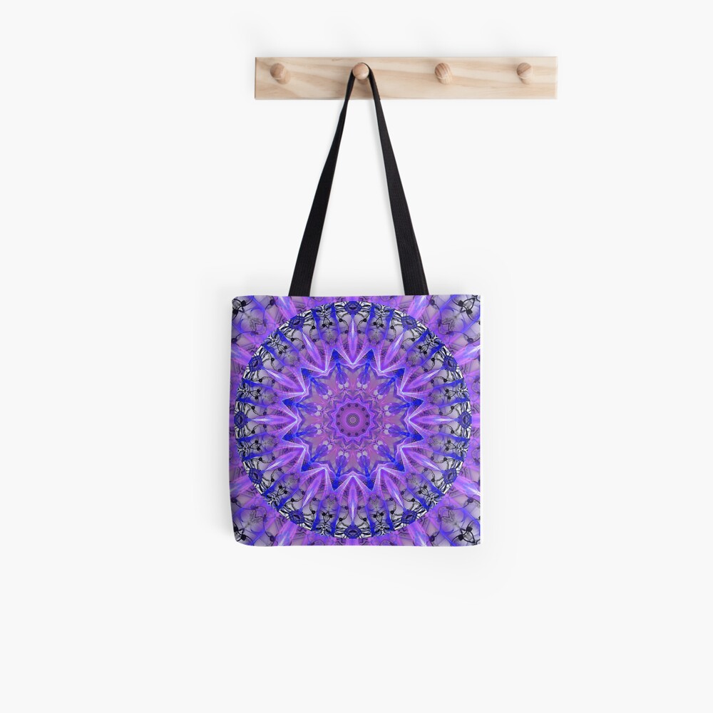 Abstract Plum Ice Crystal Palace Lattice Lace Tote Bag