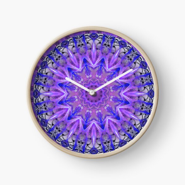 Abstract Plum Ice Crystal Palace Lattice Lace Clock