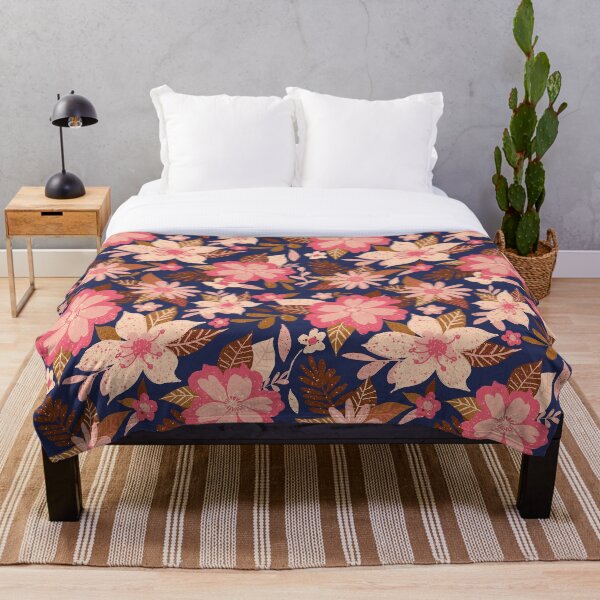 Item preview, Fun Modern Autumn Floral Blue Peach designed and sold by Christina Wedberg.