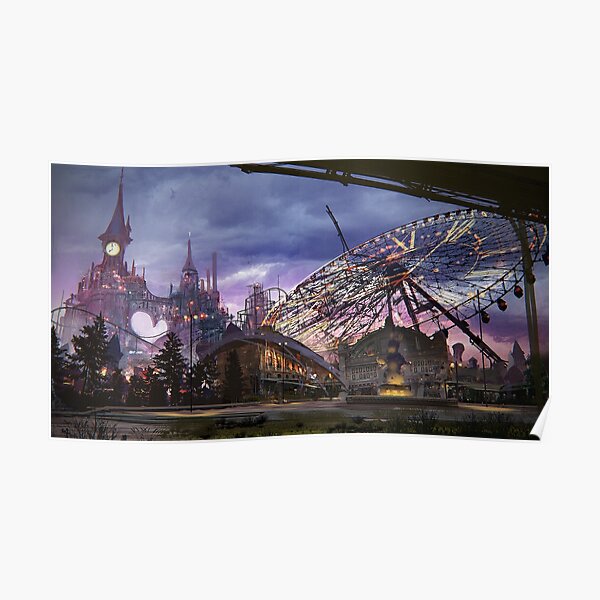 Theme Park Posters Redbubble - theme park tycoon 2 roblox skyline park rollercoaster