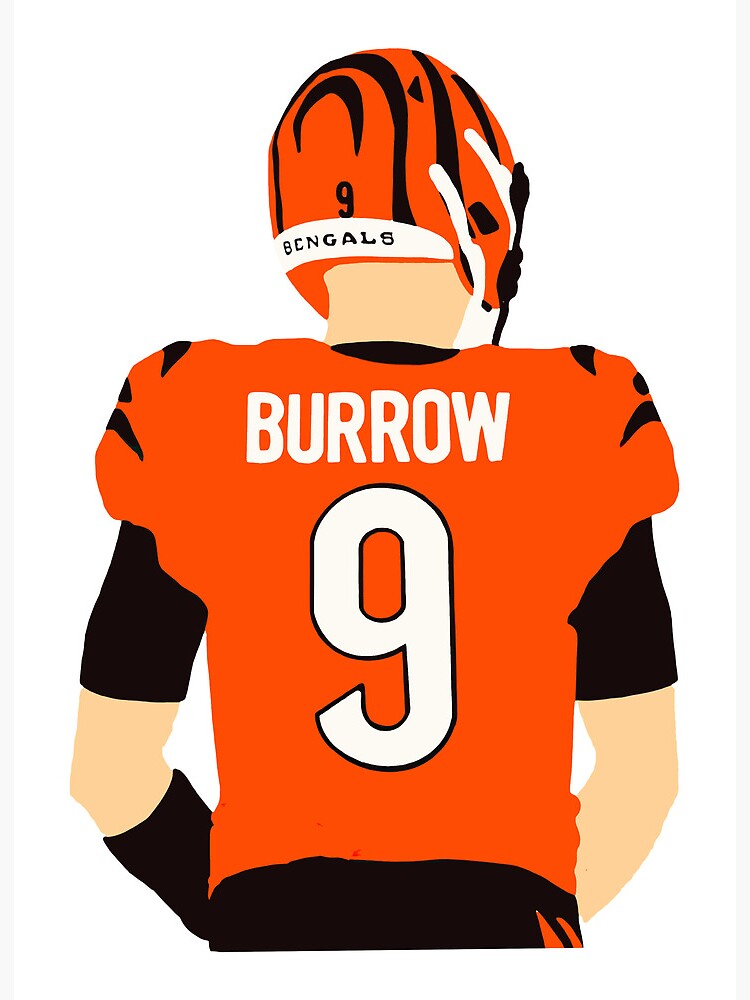 Joe Burrow 9 - Cincinnati Bengals Jersey Poster for Sale by sgkrishna