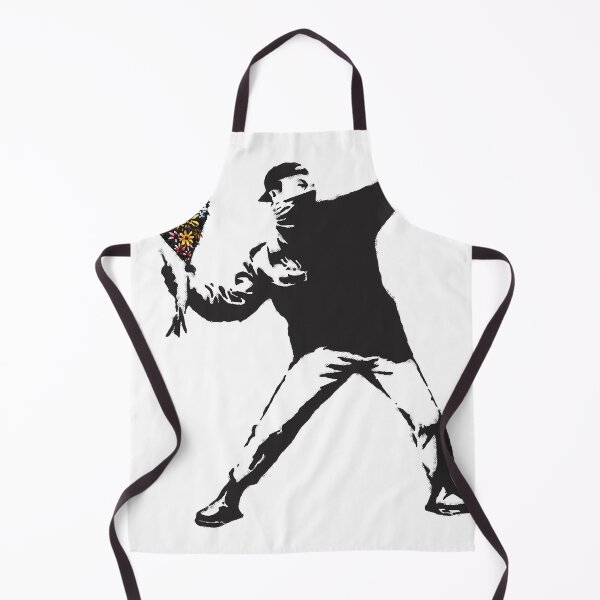 Item preview, Banksy graffiti Protest anarchist throwing flowers Thrower Make Art designed and sold by SaraBrock10.