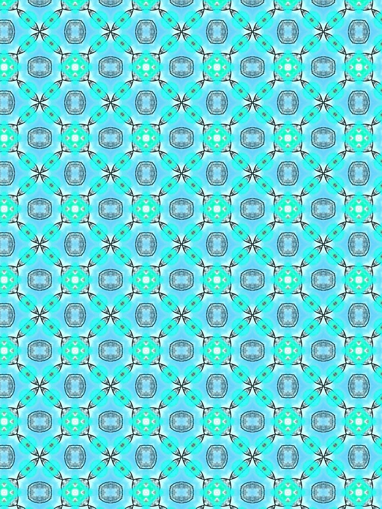 Elegant Blue Teal Abstract Modern Foliage Leaves Pattern by dianeclancy