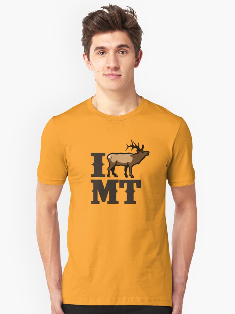 Alternate view of I Love Montana Elk Slim Fit T-Shirt