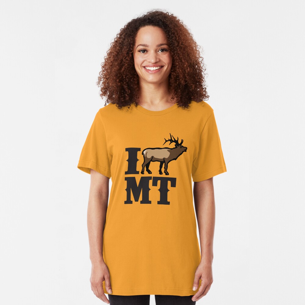 I Love Montana Elk Slim Fit T-Shirt