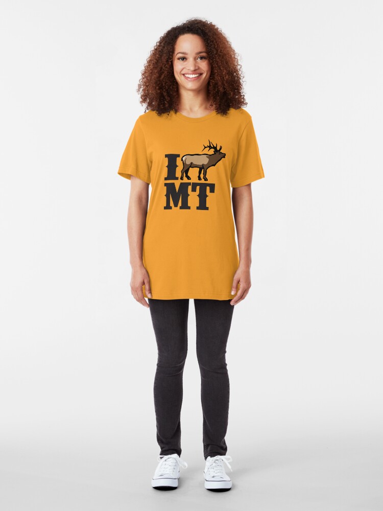 Alternate view of I Love Montana Elk Slim Fit T-Shirt