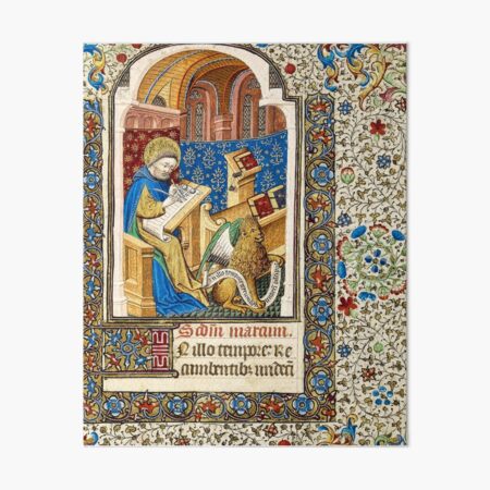 Vista previa del artículo con la obra «San Marcos, de un manuscrito medieval», diseñado y vendido por IlluminatedPage.