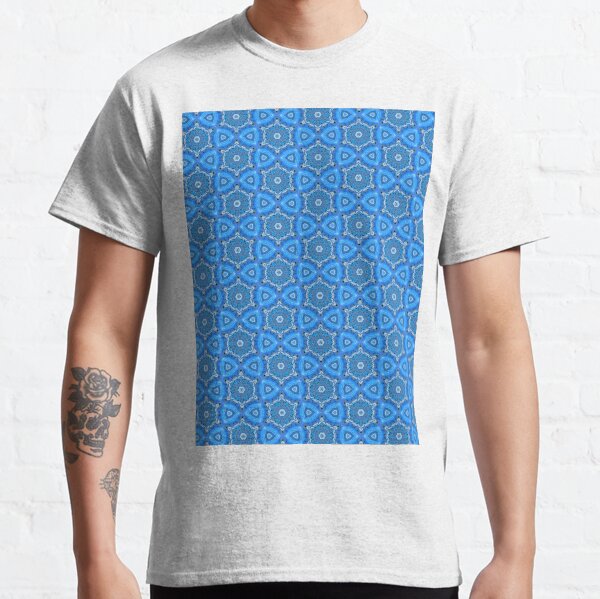 Triangle Blue Lace Quartz Quilt Abstract Modern Pattern Classic T-Shirt