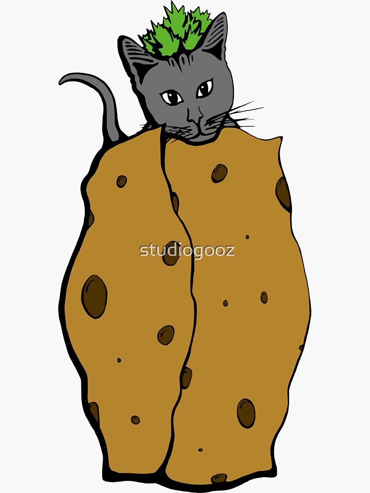 "Cilantro Cat Burrito Wrap" Sticker by studiogooz Redbubble