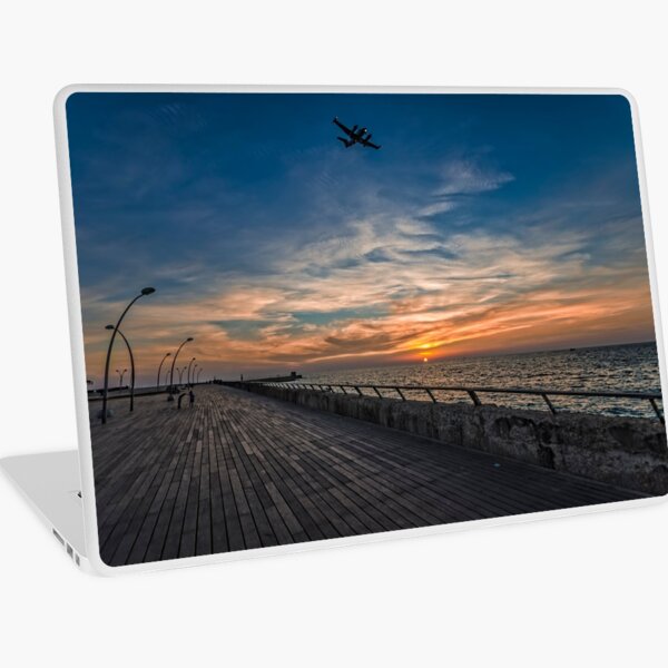 a cinematic moment at the Tel Aviv port Laptop Skin