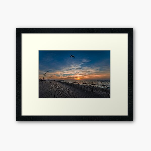 a cinematic moment at the Tel Aviv port Framed Art Print