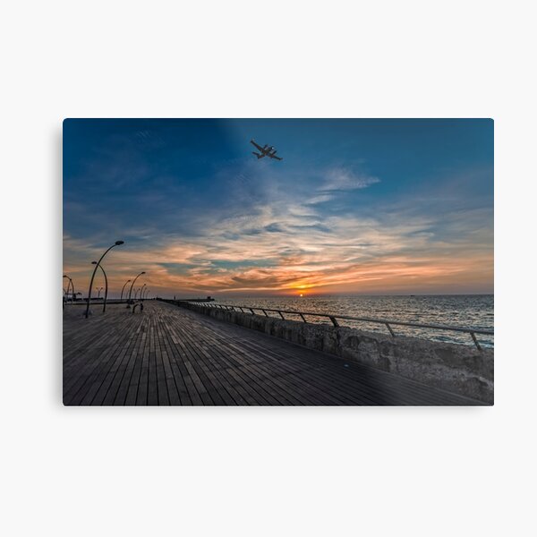 a cinematic moment at the Tel Aviv port Metal Print