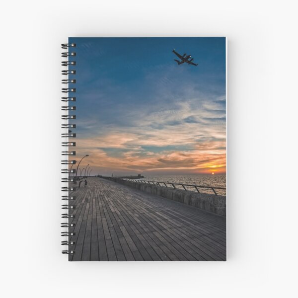 a cinematic moment at the Tel Aviv port Spiral Notebook