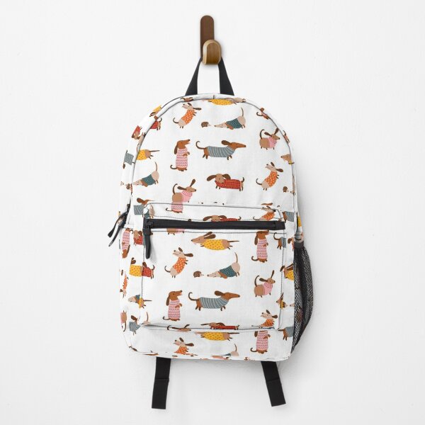 Cute Dachshunds in Winter Sweaters Backpack