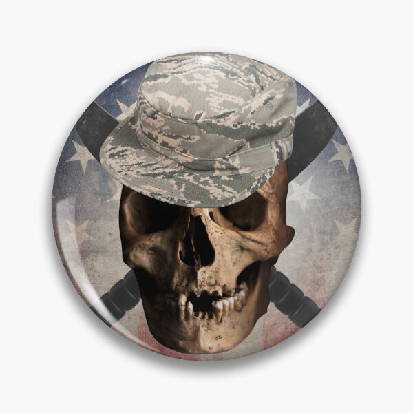 Item preview, Military American Flag with Skull and Knives designed and sold by TjsDesignsnMore.