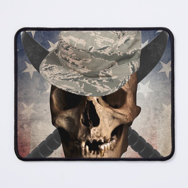 Item preview, Military American Flag with Skull and Knives designed and sold by TjsDesignsnMore.