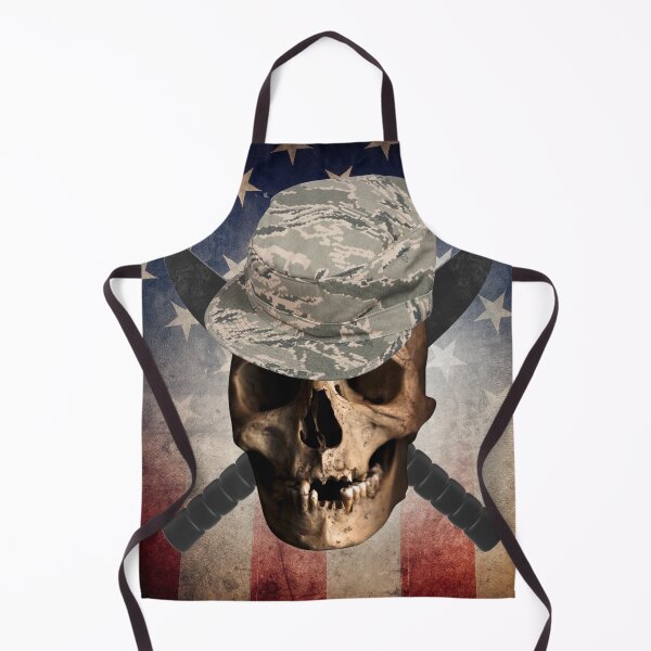 Item preview, Military American Flag with Skull and Knives designed and sold by TjsDesignsnMore.