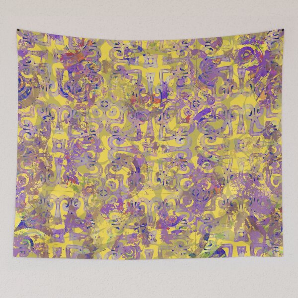 Item preview, Yellow and Purple Moroccan Grunge designed and sold by frappechica.
