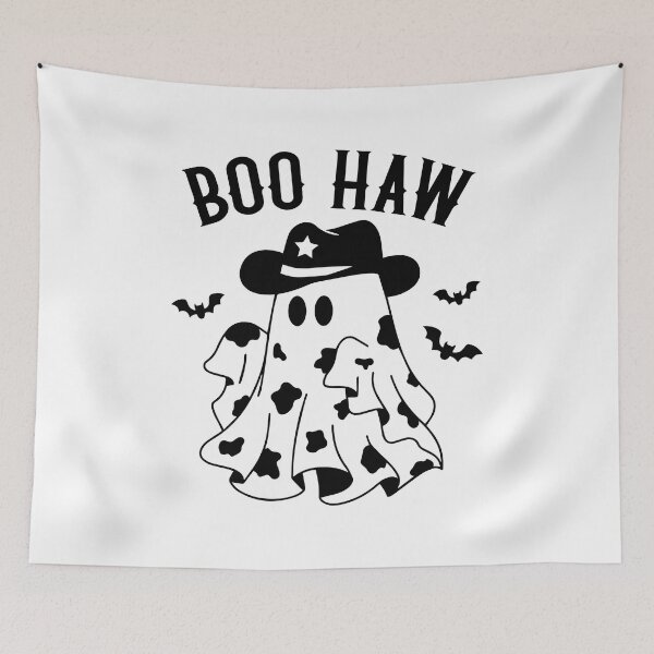 Item preview, Western Halloween Boo Haw Cowboy Ghost Funny Costume designed and sold by SpookySeasonTee.