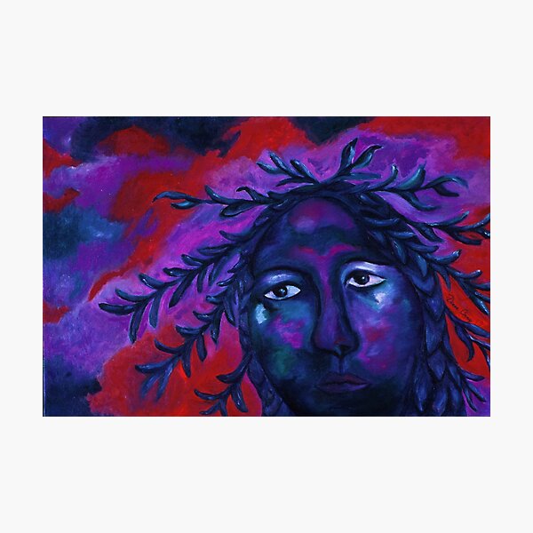 Mother Watching All - Crimson & Violet Compassion Photographic Print