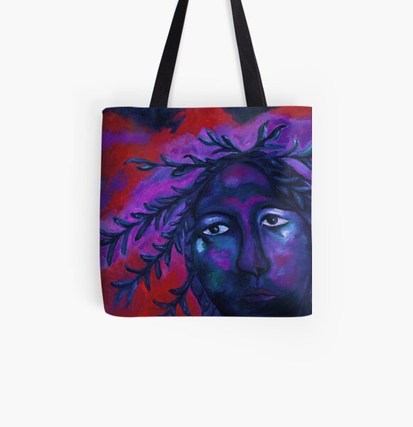 Mother Watching All - Crimson & Violet Compassion All Over Print Tote Bag
