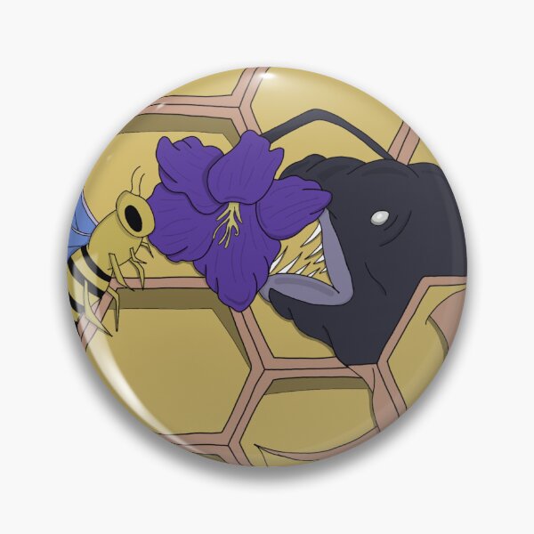 Item preview, Angler fish luring in bee with flower  designed and sold by MintyJellyfish.