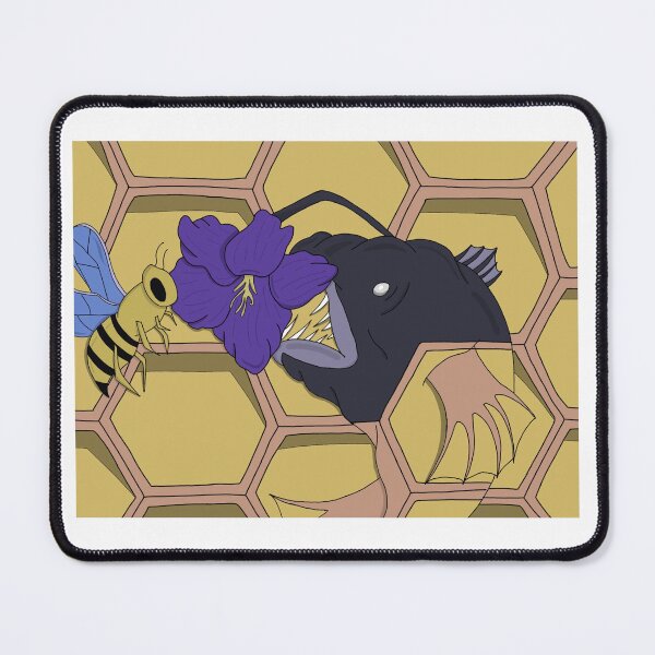 Item preview, Angler fish luring in bee with flower  designed and sold by MintyJellyfish.