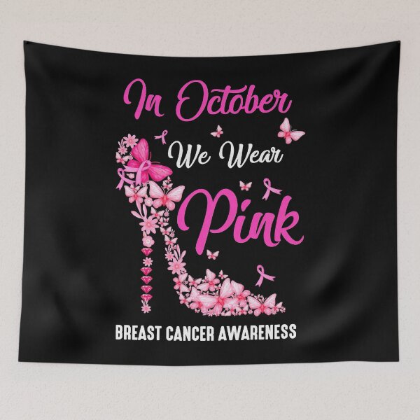 Item preview, In October We Wear Pink Breast Cancer In October We Wear Pink Butterflies Breast Cancer Awareness designed and sold by IleneDuBuque.