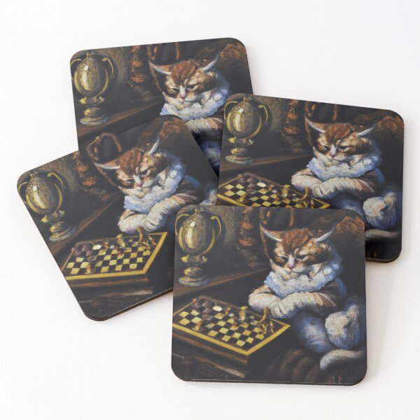 Item preview, Bobby the Cat, playing chess (Baroque) designed and sold by thecatandkettle.