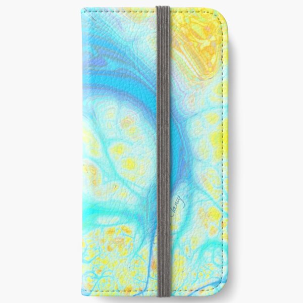 Streams of Joy - Cosmic Aqua & Lemon iPhone Wallet